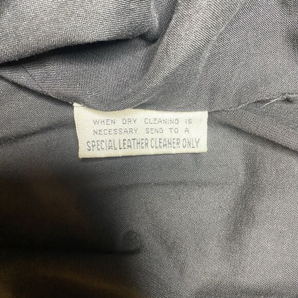 Vintage LUIS ALVEAR Bomber Jacket Distressed Leather Air Vents Mens L Dark Brown - Picture 6 of 11